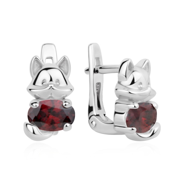 Серьги из серебра с фианитами