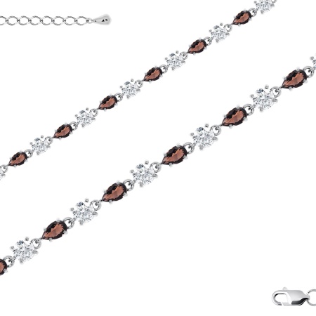 Купить браслет из серебра с топазами и фианитами