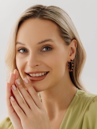 Серьги из серебра с гранатами