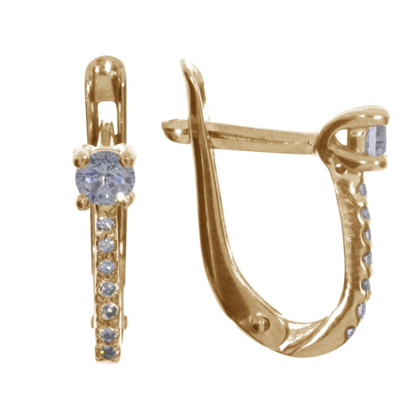 Серьги из серебра с фианитами со скидкой