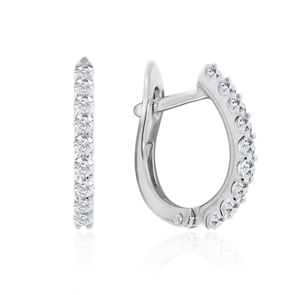 Серьги из серебра с фианитом