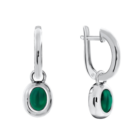 Серьги из серебра с агатом