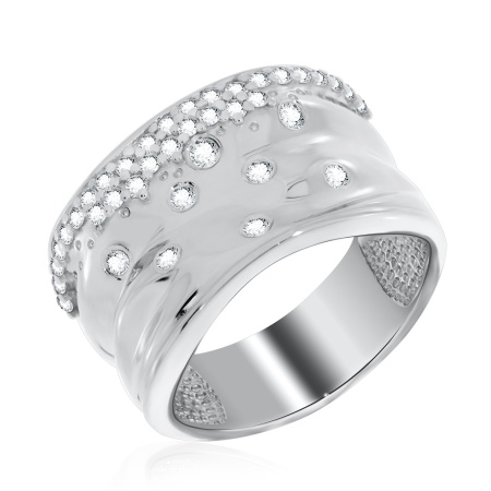 Купить кольцо из серебра с фианитами в интернет-магазине KRASNOE