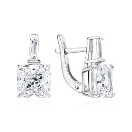 Серьги из серебра с бриллианитом