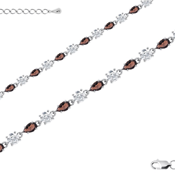 Купить браслет из серебра с топазами и фианитами