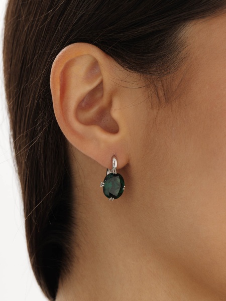 Серьги из серебра с ситаллами