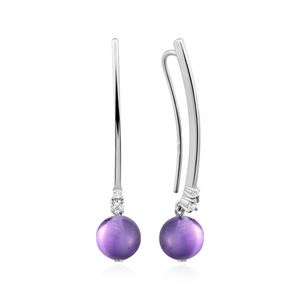 Серьги из серебра с аметистом