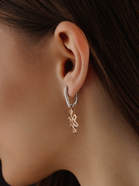 Серьги из серебра без вставок со скидкой