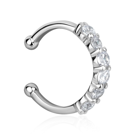 Серьга из серебра с фианитами