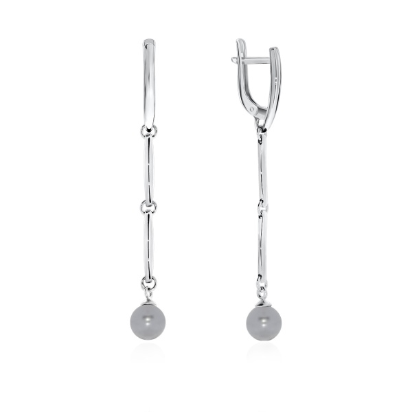 Серьги из серебра с жемчугом со скидкой