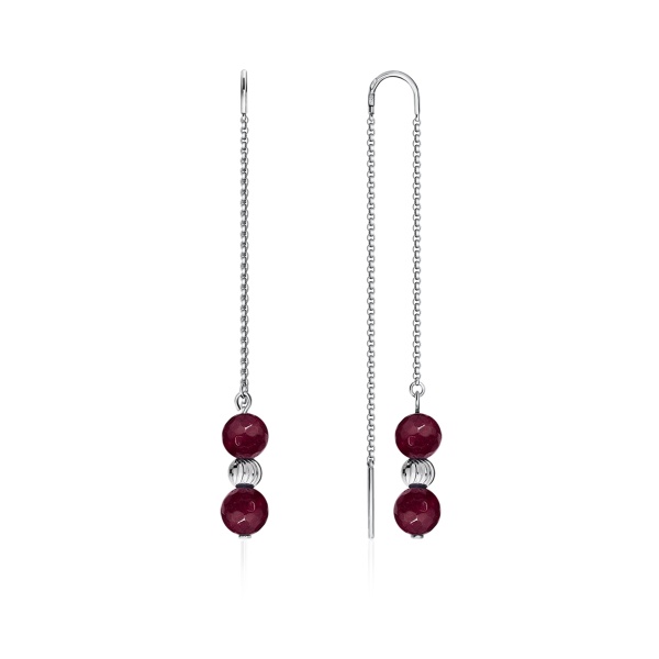 Серьги из серебра с агатами со скидкой