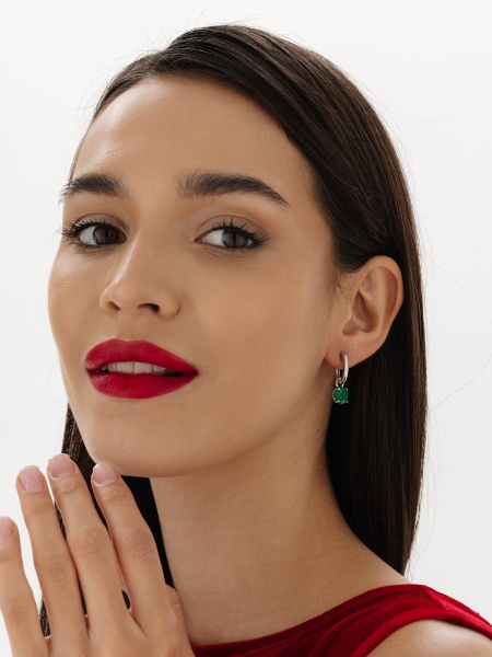 Серьги из серебра с агатами в ювелирном интернет-магазине