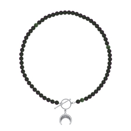 Бусы из серебра с рубин-цоизитами 8340591815-40