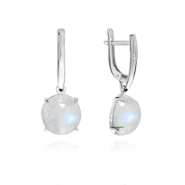 Серьги из серебра с лунным каменем 2340932311 от KRASNOE, металл Серебро, вставка Лунный камень