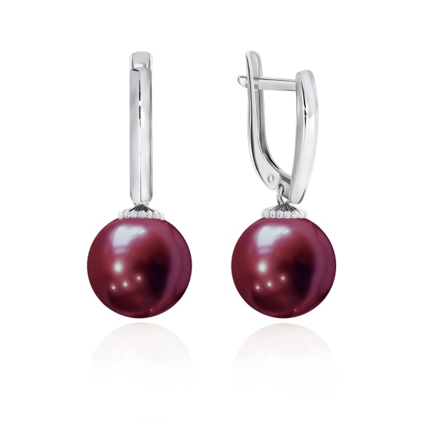 Серьги из серебра с жемчугом
