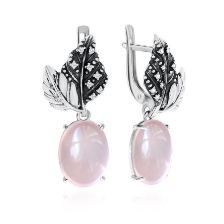 Серьги из серебра с кварцем
