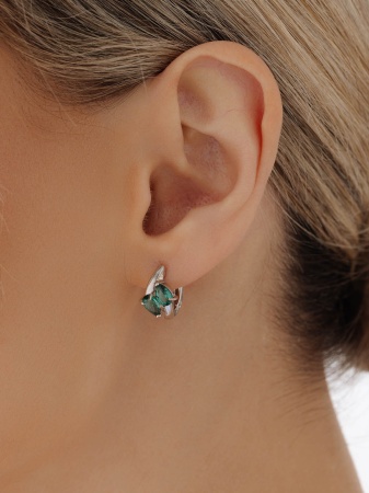 Серьги из серебра с ситаллами