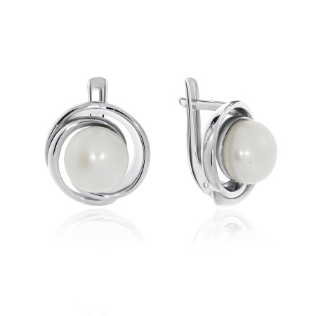 Серьги из серебра с жемчугами