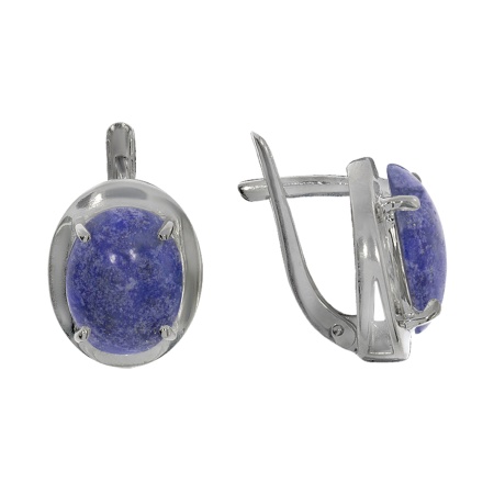 Серьги из серебра с лазуритами 2340470029 от KRASNOE, металл Серебро, вставка Лазурит