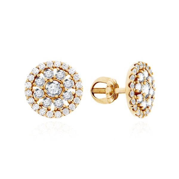 Пусеты из серебра с фианитами в ювелирном интернет-магазине