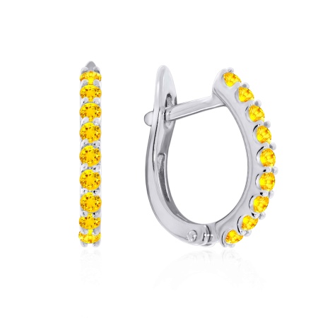 Серьги из серебра с цитрином