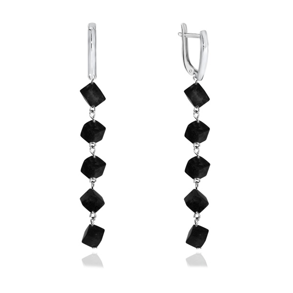 Серьги из серебра с агатом