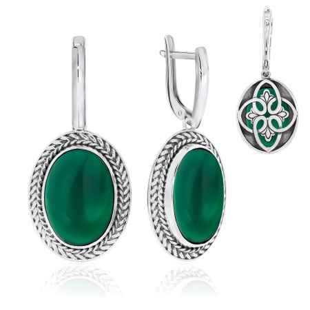 Серьги из серебра с агатами 2340390966-60 от KRASNOE, металл Серебро, вставка Агат