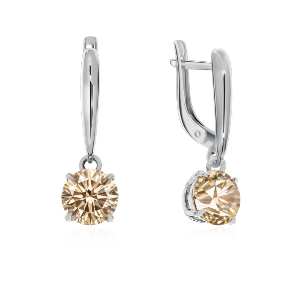 Серьги из серебра с муассанитом