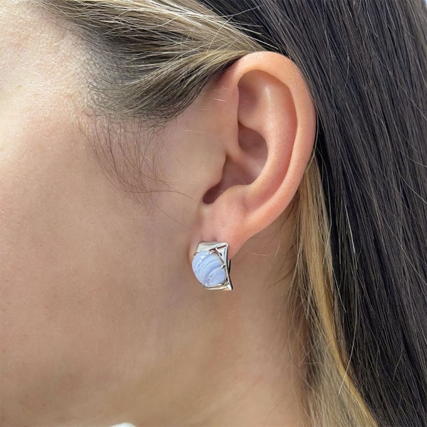 Серьги из серебра с агатами