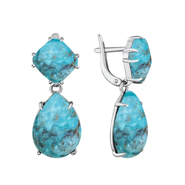 Серьги из серебра с бирюзой