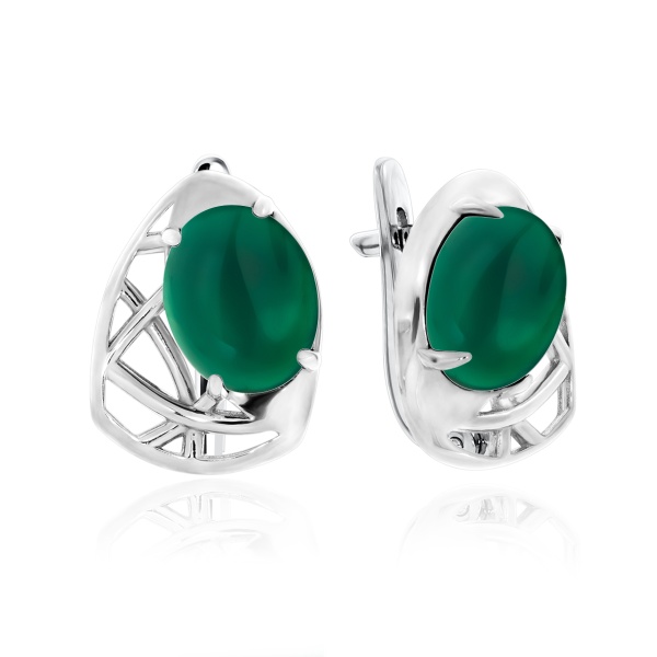 Серьги из серебра с агатом