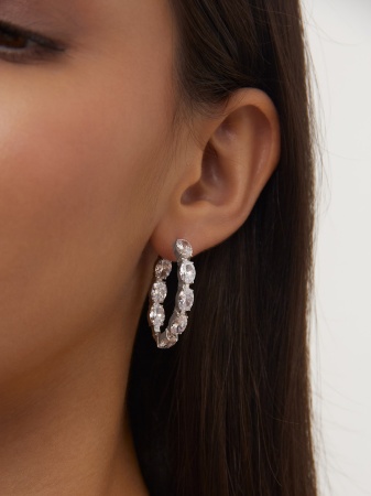 Серьги из серебра с фианитами