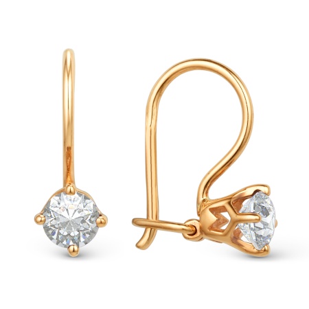 Серьги из золота с фианитом
