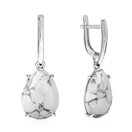 Серьги из серебра с кахолонгом