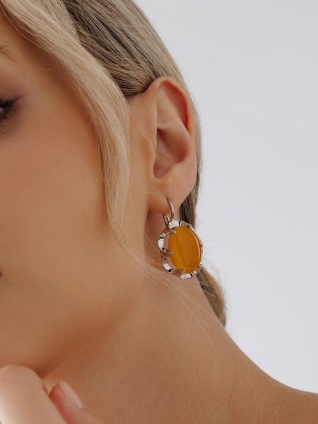 Серьги из серебра с агатом