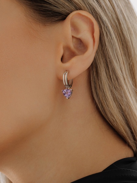 Серьги из серебра с аметистами в ювелирном интернет-магазине