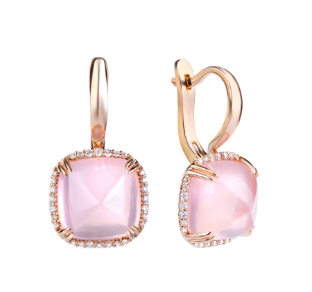 Серьги из золота с кварцами и бриллиантами your desire