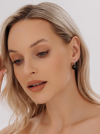 Серьги из серебра с соколиным глазом