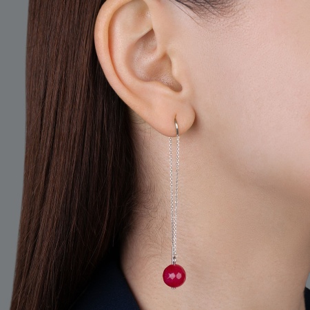 Серьги из серебра с агатами