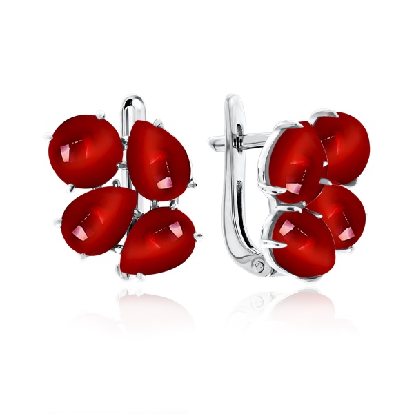 Серьги из серебра с ситаллами со скидкой