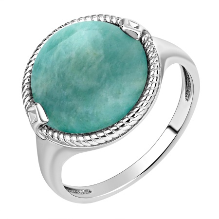 Купить кольцо из серебра с амазонитом в интернет-магазине KRASNOE