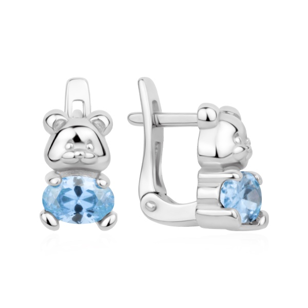 Серьги из серебра с топазом