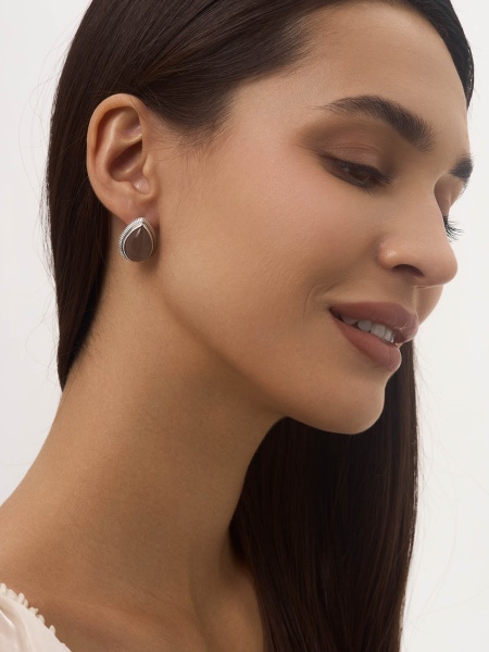 Серьги из серебра с агатами 2310390977-21 от KRASNOE, металл Серебро, вставка Агат