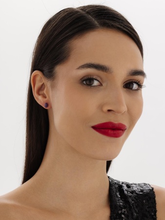 Пусеты из серебра с чароитами