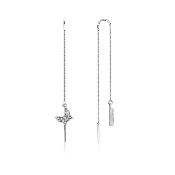 Серьги из серебра с фианитами со скидкой