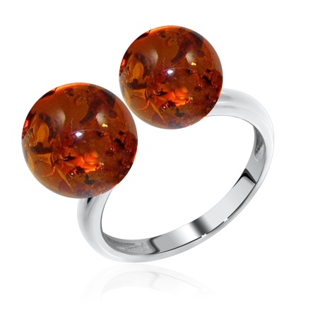 Купить кольцо из серебра с янтарём в интернет-магазине KRASNOE