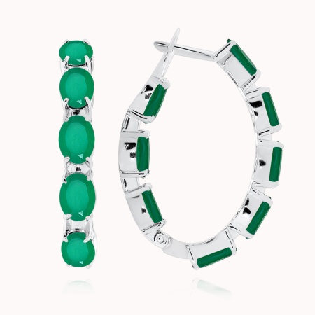 Серьги из серебра с агатами