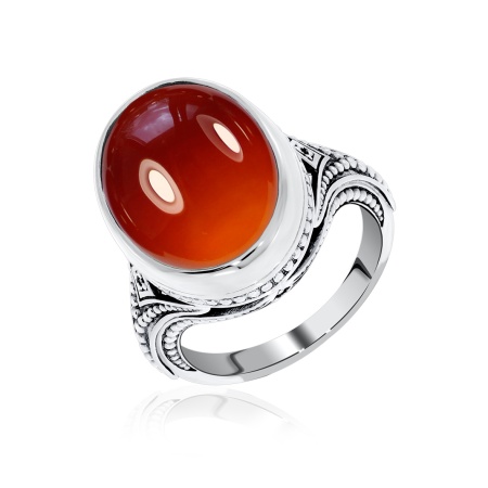 Купить кольцо из серебра с агатом и фианитами в интернет-магазине KRASNOE