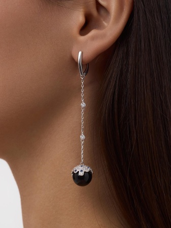 Серьги из серебра с агатом 2340390840л-20 от KRASNOE, металл Серебро, вставка Агат
