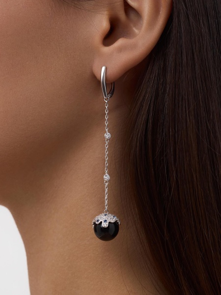 Серьги из серебра с агатом 2340390840л-20 от KRASNOE, металл Серебро, вставка Агат